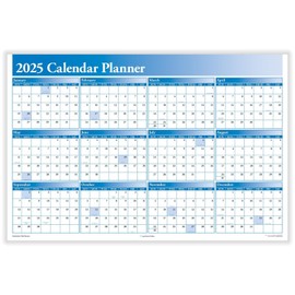 ComplyRight 2025 Full Calendar Planner - 2-Sided (36" X 24") - Blue