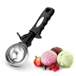 Ice Cream Scoop with Trigger, 4.9 Tbsp Cookie Scoop for Baking, 2.45 Oz Cookie dough Scoop, Large Ice Cream Scooper, Stainless Steel Portion Scoop,72.7 ML