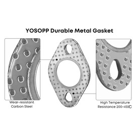 YOSOPP GY6 Exhaust Gasket - 50cc 70cc 90cc 110cc 125cc 150cc Scooters ATVs - GMB139 Engine Moped Quad - Dune Buggy Go Karts - Taotao Sunl Coolster Jonway Roketa Sandrail