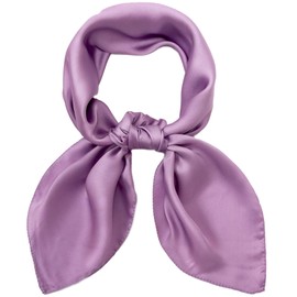 27.5'' Silk Feeling Scarf Medium Square Satin Head Neck Scarf for Women Hair Sleeping at Night,Light Purple