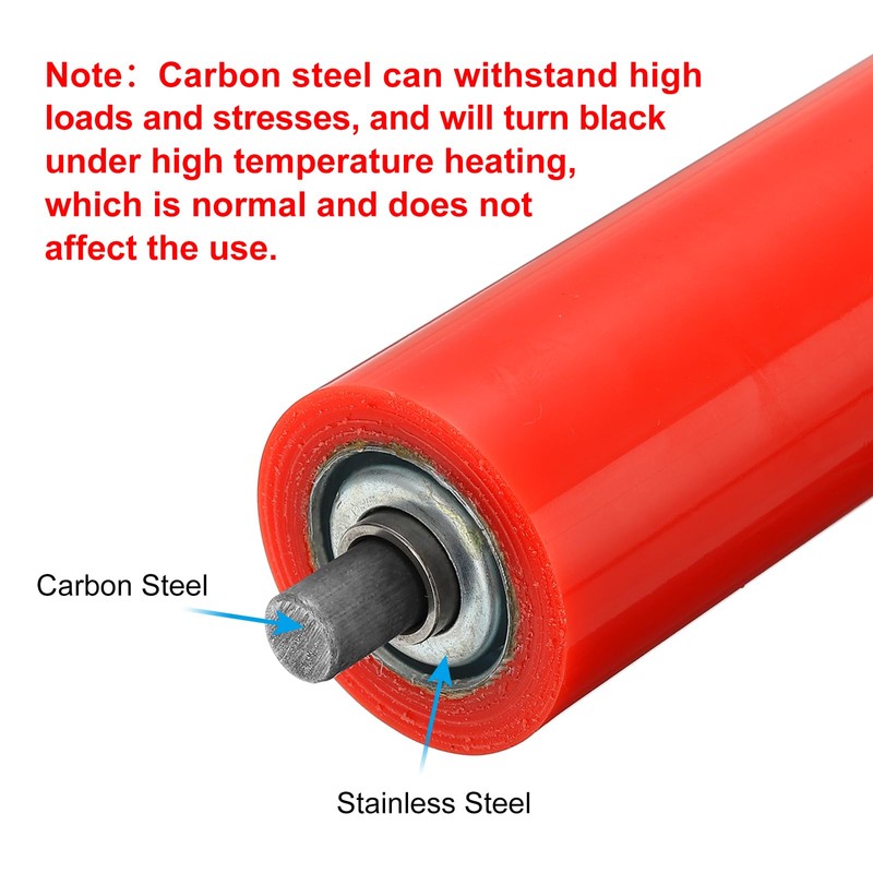 PATIKIL Polyurethane Coated Conveyor Roller 2" Diameter 10" Length, Stainless