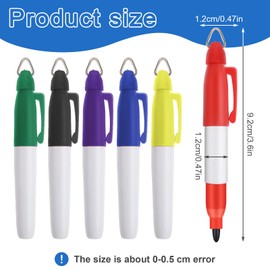 Abeillo 12 Pieces Mini Permanent Markers for Nurses Badge, Colorful Badge Reel Pen, Permanent Markers Keychain for Hospitals, Schools & Offices