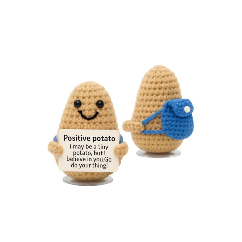 Positive Potato Crochet with Backpack – Motivational gift for Students,