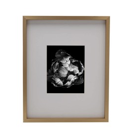 Mikasa Gallery Frame-16.93 x 21.06 in. Photo without Mat, 7.5 x 9.5 in. Photo with Mat, 2 mm Beveled Mat, Vertical or Horizontal Display, 17x21 Inch, Champagne