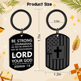 Joyline Religious Christian Gifts for Men Women Teens Bible Verse Joshua 1:9 Cross Keychain First Communion Baptism Confirmation Gifts