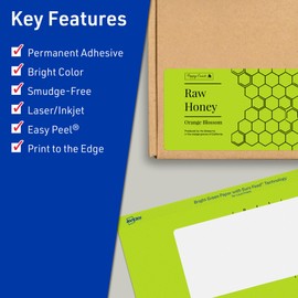 Avery Printable Rectangle Labels with Sure Feed Technology, 3" x 5", Bright Green Labels, Print-to-The-Edge, Laser/Inkjet, 60 Total, Great for Shipping Labels and Packaging Labels