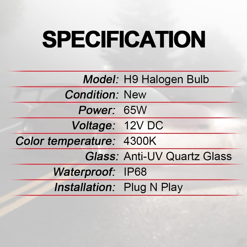 WinPower H9 Halogen Bulbs 65W, Pack of 2