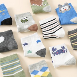 Yunguui Stopper Socks Children, 12 Pairs, Non-Slip Socks Baby, Cotton Non-Slip Socks for Baby, Toddlers, Girls, Boys, 12 pack of 7