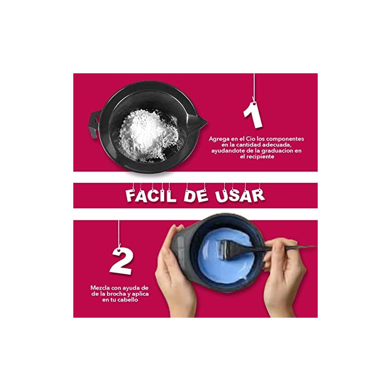 Kit para tinte de cabello, incluye brocha, tazón medidor, realiza