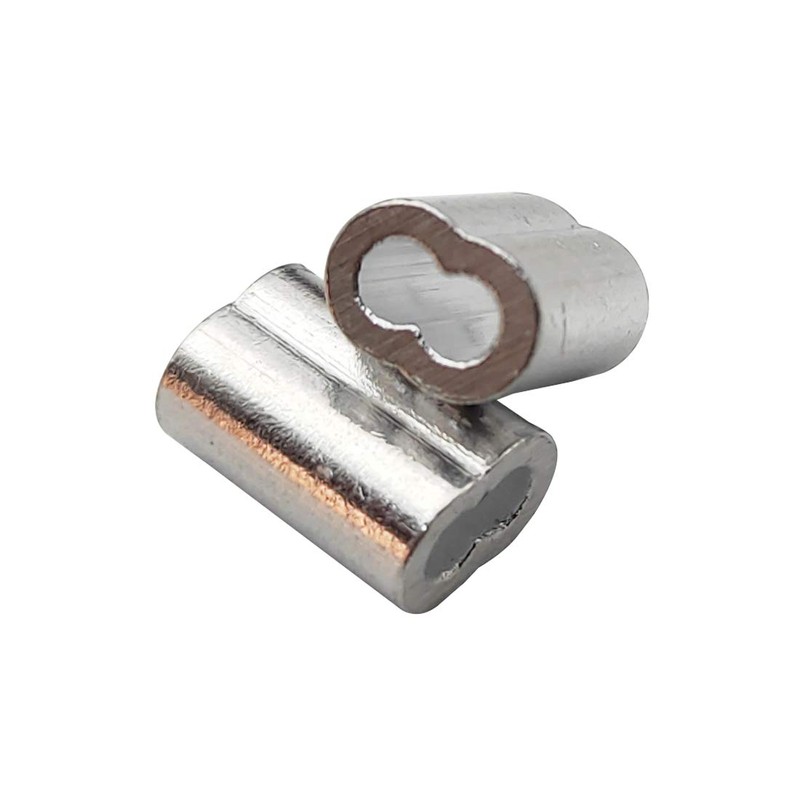 Sipery 200Pcs Aluminum Crimping Loop Sleeves Double Holes Cable Crimp