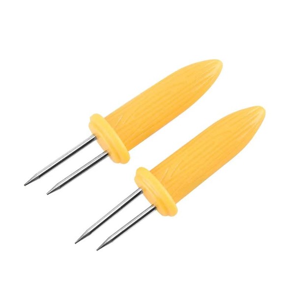 A-Z® 12x CornCob Holders Forks, Barbecue Skewers, , Stainless Steel Corn on The Cob Skewers, Sweetcorn Prongs Corn Cob Forks, Interlocking Corn Holders with PP Handle for BBQ, Picnics Dishwasher Safe