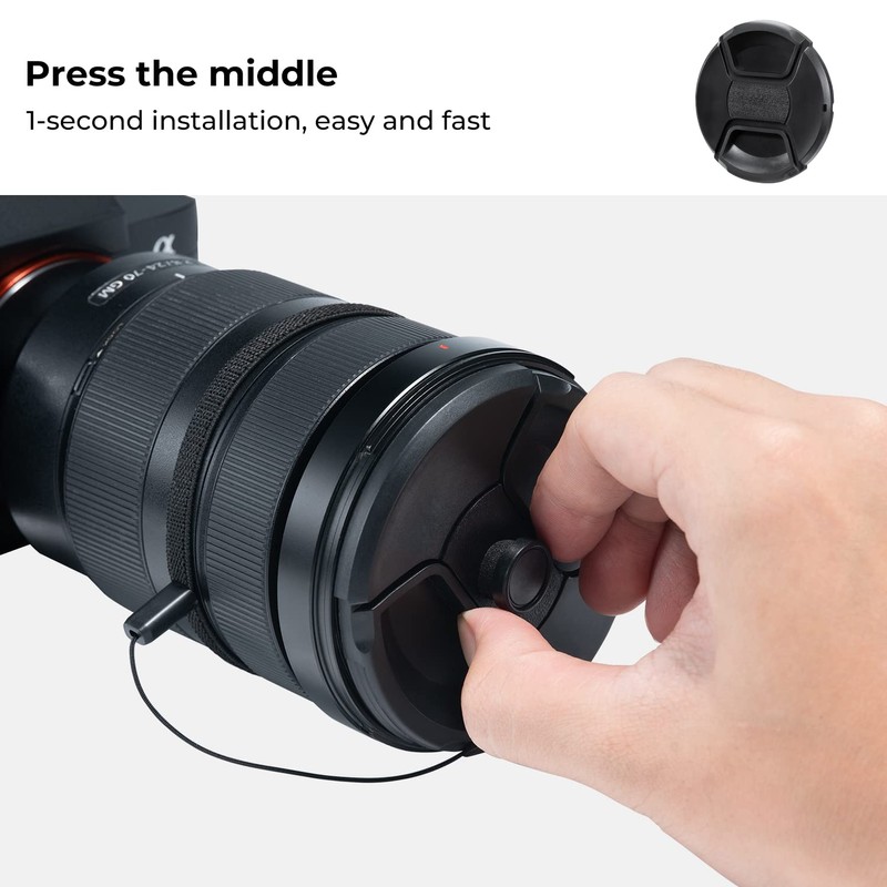 K&F Concept 77MM Lens Cap Snap-on Front Camera Lens Cover