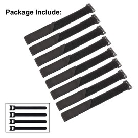 Ayaport Cinch Straps 1" x 12"-8Pack, Sturdy & Reusable Hook and Loop Covered with Nylon Webbing Securing Buckle Straps for All Purpose Cord Wrap Organizer Storage 8 Pack plus 4pcs Cable Ties