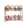 Euro-Home 9-Piece Glass Spice Jar Set with 2-Tier Chrome Rack,