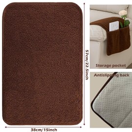 Kozuoan Nonslip Sofa Armchair Covers with Pockets, Sherpa Headrest Cover for Recliner Chair, Furniture Protector Slipcovers (Beige, 1 Seat Recliner (3 pc))