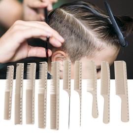 10Pcs Carbon Fiber Barber Hair Styling Comb, Professional Hairdressing Comb Set, Smooth Teeth, Measure Scale, Suitable for Salon or Personal Use (comb)
