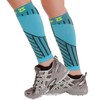 Zensah Compression Leg Sleeves, POP Aqua, Small/Medium