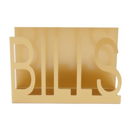 Nicear Mails Holder Desktop Documents Rack Multipupose File Stands for School Office Home Organization Documents Letters (Gold/Bills)