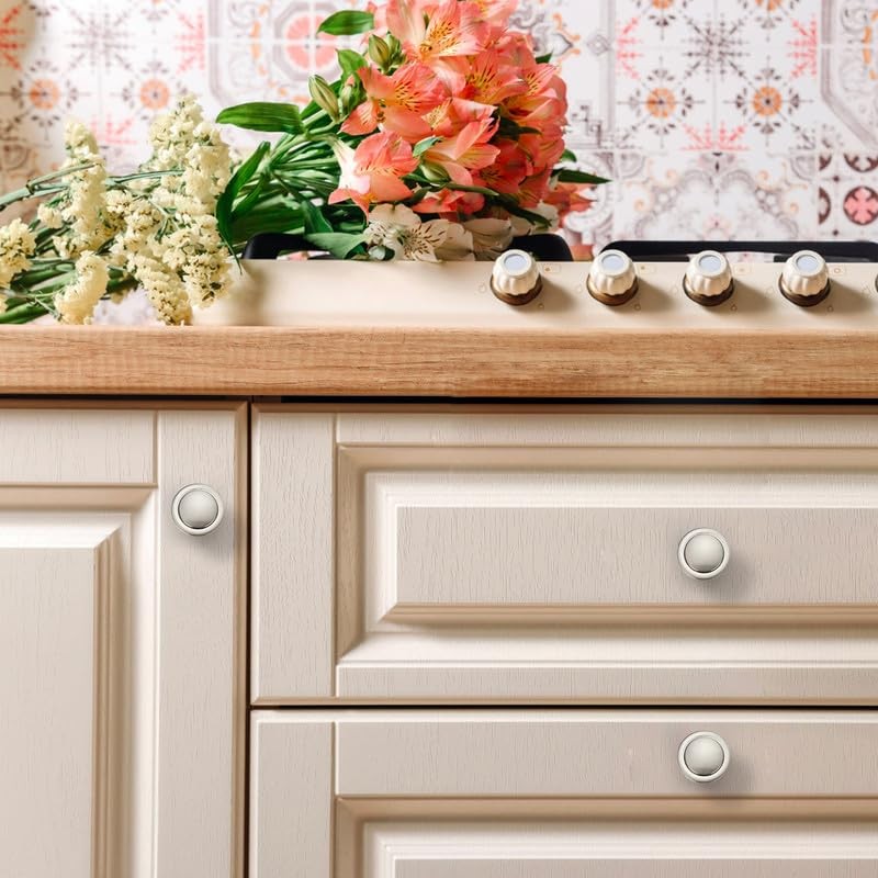 Ravinte Pack of 10 Cabinet Knobs, Brushed Nickel Drawer Knobs,