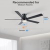 POCHFAN 60 Inch Black Ceiling Fans with Lights and Remote,