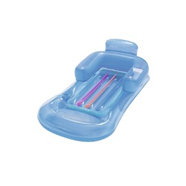 Bestway Designer Fashion Pool Lounger Beach Inflatable Lilo Lay On Blow Up Bed With Drink Holder (Blue)