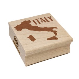 Italy Country Solid with Text Square Rubber Stamp for Stamping Crafting - 1.25in Small