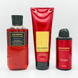 Bourbon Men's Bath & Body 3-Piece Bundle | Body & Hair Wash, Ultra Shea Body Cream and Body Spray