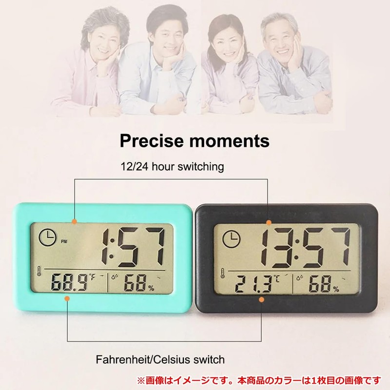 Audiofan Digital Clock Thermo-Hygrometer Small Compact Stand Wall Mounted Table