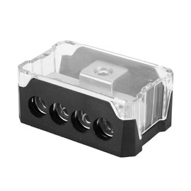 Akozon Earth Block Power Distribution Block Car Audio Power Distribution 1 x 0 GA 4 x 4 GA Outblock Splitter Audio Power / Ground Wire Distribution
