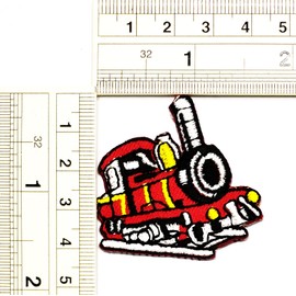 Umama Patch Set of 3 Mini Train Cute Craft Patches Steam Train Red Gray Blue Cartoon Patch Embroidered Sew on Iron on Patch for Backpacks Jeans Clothing