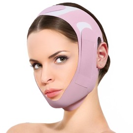BRILLURE V-Line Lifting Chinstrap, V-Line Mask, Chinstrap for Sleeping, Reusable Face Strap, Chin Up Patch, Adjustable Jawline Shaper Belt, Jaw Exerciser to Prevent Sagging