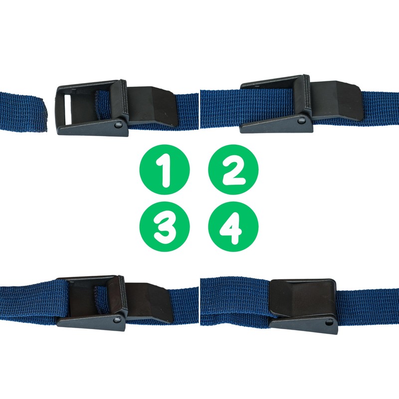 4 Pcs Black Plastic Clamp Buckles for 15mm Wide Webbing