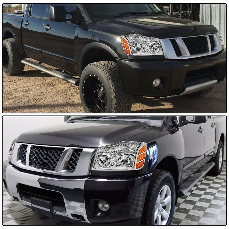 Bingbingmotor Headlight Assembly Compatible with 2004-2015 Nissan Titan / 2005-2007