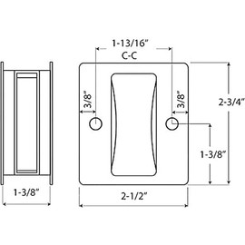 Homotek 2 Pack Privacy Pocket Door Pull - Replace Old Or Damaged Passage Sliding Pull Without Switch Plate, No Lock - Quick & Easy, 2-3/4'x2-1/2', for 1-3/8' Thickness Door, Brushed Brass