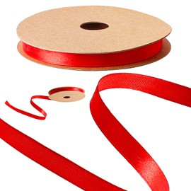 Zolunu Red Ribbon 3/8" X 25 Yards Red Satin Ribbon Single Face Polyester Fabric Ribbon for Gift Wrapping, Bow Making, Crafts, Wedding Decor, Birthday Party Decorations, DIY Hair Accessories