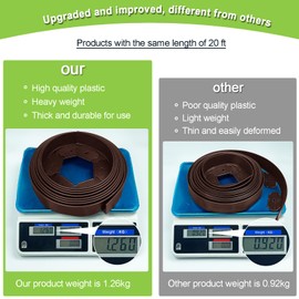 Landscape Edging Kit Black 20 ft Lawn Edging Include 20 Spikes, 2 in Tall Plastic Garden Edging Border for Landscaping, Flower Gardens, Lawn (Brown 20FT)