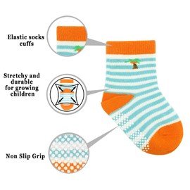 ELUTONG Toddler Baby Grip Socks-Cute Kid's Non Slip Socks-12 Pairs Of Baby’s Socks Suitable Baby Kids Aged 3-5 Years