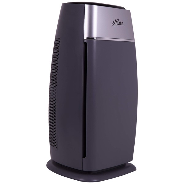 Hunter Fan Company HP100GRS Air Purifier, Small Tower, Gray &