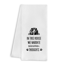 Qpenm Dachshund Kitchen Hand Towels - Dachshund Gifts for Women, Dog Lovers Gifts for Women, Wiener Kitchen Tea Dish Towel 16 X 24 Inches (Chenille)