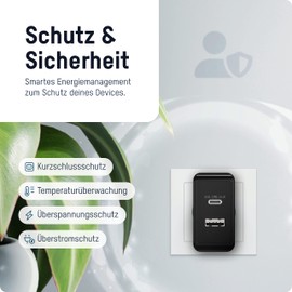 ANSMANN 2-Port USB Charger 45 Watt with Strong GaN Technology - Power Delivery Profile for Fast Charging Function USB Charger with Intelligent Charging Control for Smartphone, Tablet, GoPro, etc.