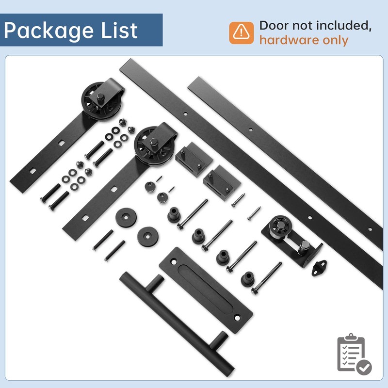 EaseLife 5FT Sliding Barn Door Hardware Track Kit & Handle,Big