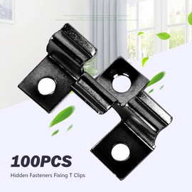 Pack of 100 WPC Clips Stainless Steel Patio Clips Clips Clip WPC Plank Mounting Clips (8 mm)