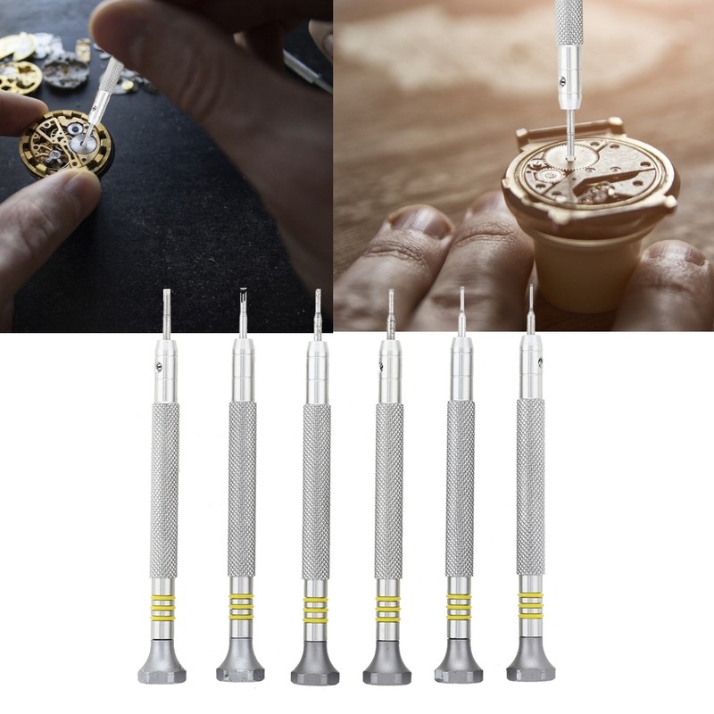 6 Pcs Watch Repairing Tool Slotted Screwdriver for Watchmaker 0.8/1.0/1.2/1.4/1.6/1.8mm