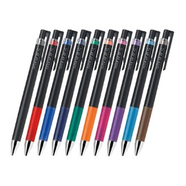 Juice up 04 Pilot 05 Retractable Gel Ink Pen 0.5mm Extra Fine Point 10 Color Set (LJP-20S5-10C) With Kanji LOVE Sticker Black,Red, Blue, Blue Green, ?range, Pink, Violet, Light Brown 4.2*4.48*0.47 in
