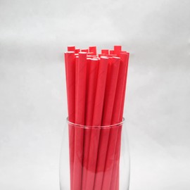 Bright Red Paper Straws (8mm x 200mm) - Pack Size 250 - FSC Certified/Food Safe/PFAS Free/Biodegradable/Eco-Friendly/Durable/Ideal for Milkshakes & Smoothies