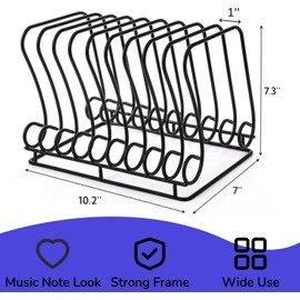 Nagpew Vinyl Record Holder, 9 Section Wire Record Storage, Hold up to 30 LP, Solid Album Rack File Display Stand with Elevated Base for Photography Props, Desktop, Home, Office, Studio
