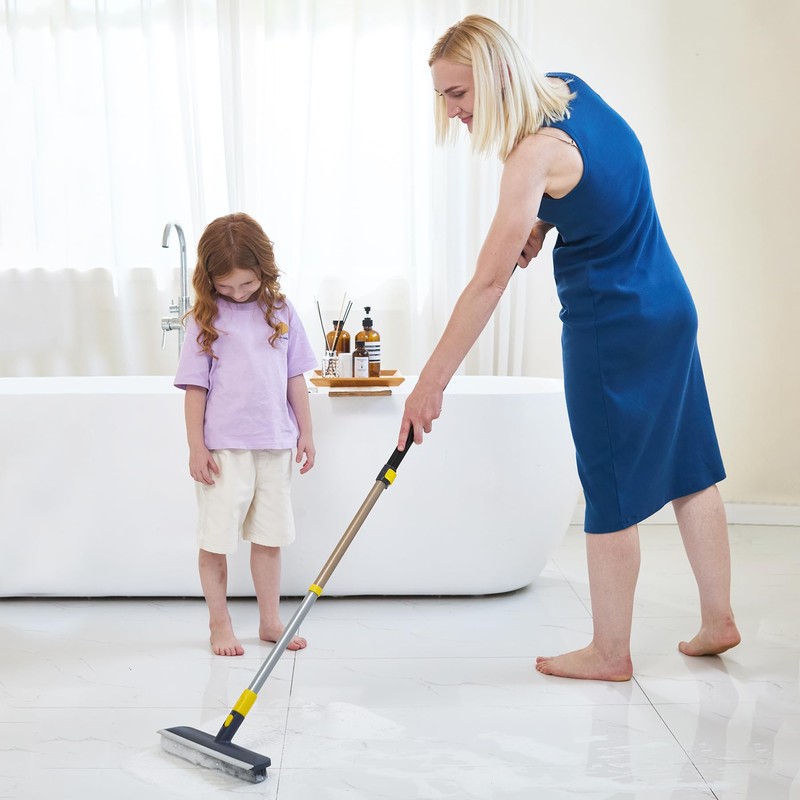 Yocada Floor Scrub Brush Telescopic Handle 2 in 1 Scrape