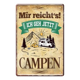 Camping Metal Sign – Tin Sign – Funny Saying for Camping Enthusiasts – Retro Decorative Sign – Signs Decoration Caravan Motorhome Motorhome Outdoor Camping – 20 x 30 cm