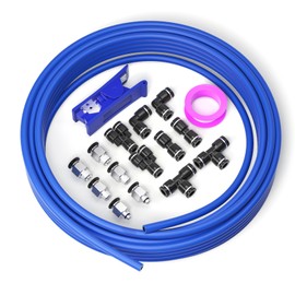 TAILONZ PNEUMATIC Blue 6mm OD 4mm ID Polyurethane PU Double-Layer Air-Resistant Pipe with High Temperature Resistance Air Hose Pipe Tube Kit 10 Meter 32.8ft