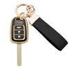 GripKeyShell Black Key Fob Cover with Keychain, 4‑Button Soft TPU